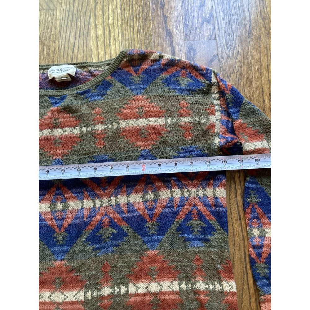 Ralph Lauren Denim & Supply Sweater Womens Small Cotton Blend Southwestern Aztec - Picture 5 of 9